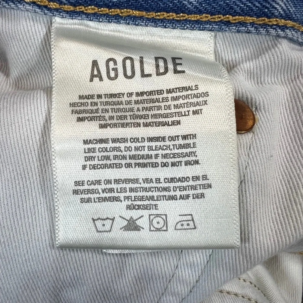 AGOLDE Parker Distressed Light Wash‎ Denim Cutoff Shorts Womens 29 High Rise W31